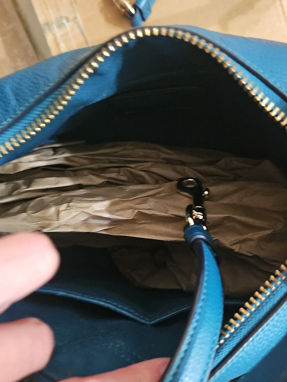 Coach Turquoise Leather Harley Bag